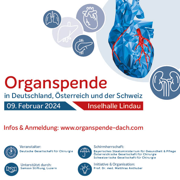 Teaserbild zur Organspende in Deutschland, Österreich und der Schweiz Tagung am 9. Februar 2024 in Lindau
